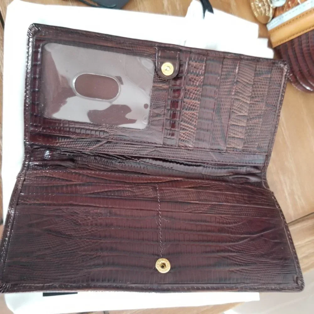 Brahmin Mini Asher Satchel & Ady Wallet. Toasted Almond Garrone Embossed Leather - Picture 16 of 16